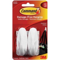 3M Command 17081 Damage-Free Hanging Designer Hook Medium 2'S 1kg