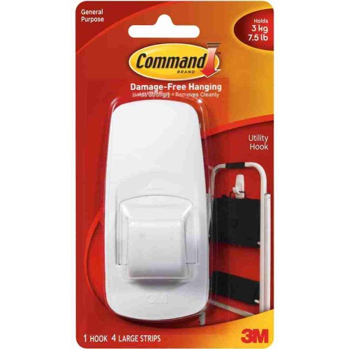 3M Command 17004 Damage-Free Hanging Utility Hook Jumbo 3kg
