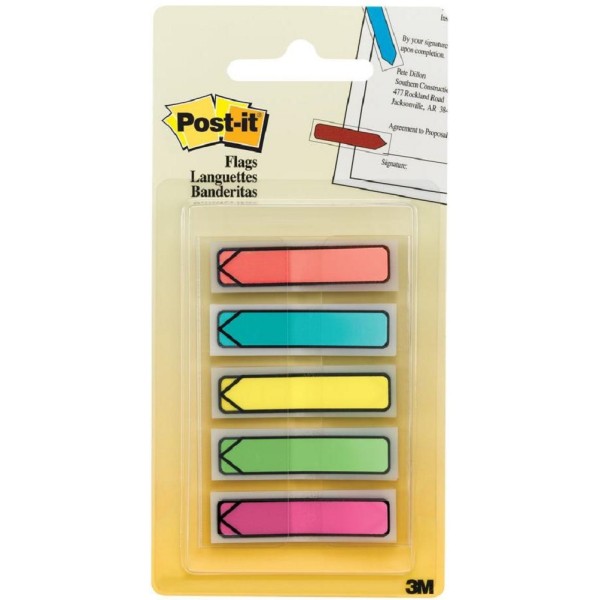3M Post-it Flags 684-ARR2 (0.5" x 1.7") Arrow 5-Colour
