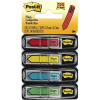 3M Post-it Flags 684-SH (0.5" x 1.7") Sign Here 4-Colour