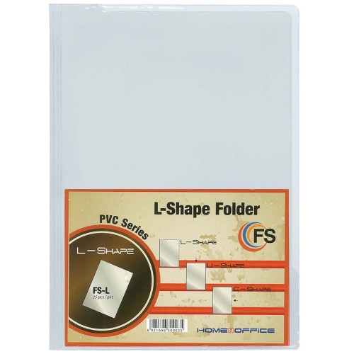 HnO PVC L-Shape Folder (25 Folders) FS/F4 Clear