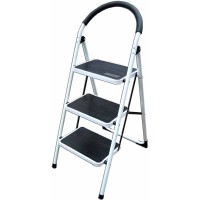 3-Step Foldable Steel Ladder w/Grip