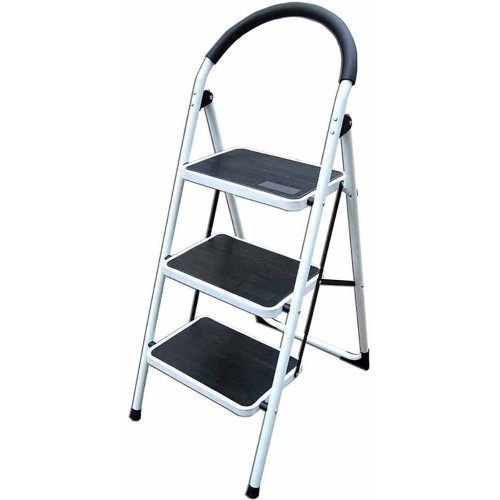 3-Step Foldable Steel Ladder w/Grip