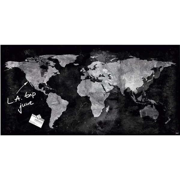 Sigel Magnetic Glass Board artverum (91 x 46 x 1.5cm) World Map - With Installation