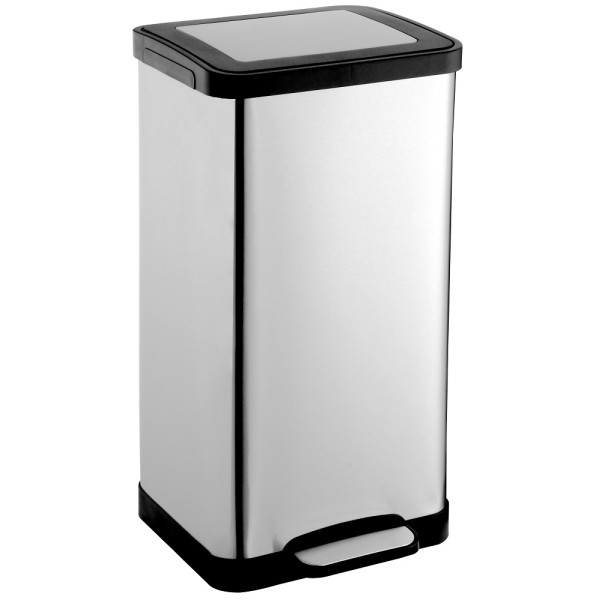 Stainless Steel Waste Bin w/Pedal (26.0 x 25.5 x 49.5cm) 15L