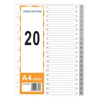HnO PP Index Divider (1-20) A4 Grey