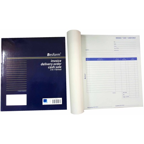 Besform Invoice Delivery Order Cash Sale 3-in-1 Format Carbonless (25 Sets x 3)