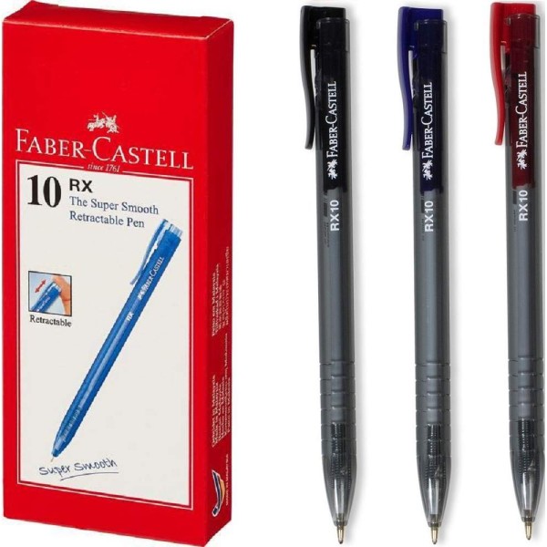 Faber-Castell RX10 Ballpoint Pen 1.0mm (10 Pens) Retractable