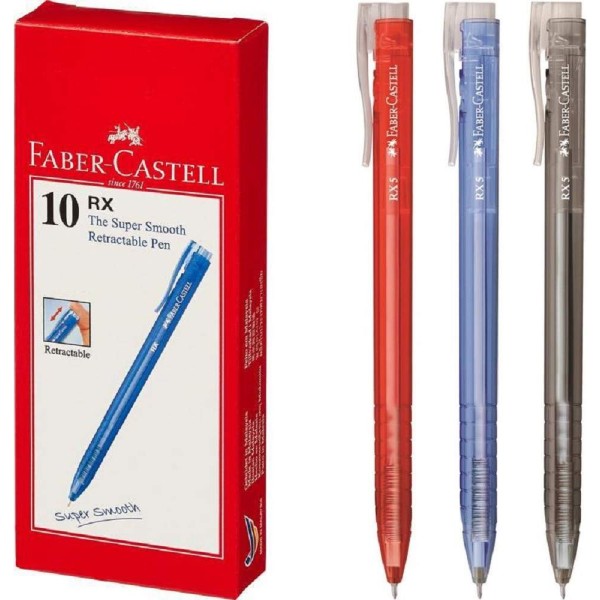 Faber-Castell RX5 Ballpoint Pen 0.5mm (10 Pens) Retractable
