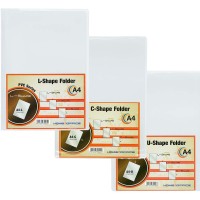 HnO PVC Clear Folder (25 Folders) A4 (L-Shape, C-Shape, U-Shape)
