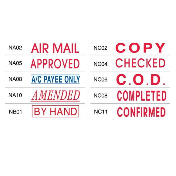 Shiny OA Pre-Inked Stamp (AIR MAIL, AMENDED, BY HAND, COPY, CHECKED etc)