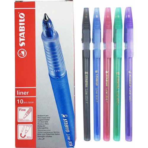 STABILO Liner Ballpoint Pen 808 Fine 10'S
