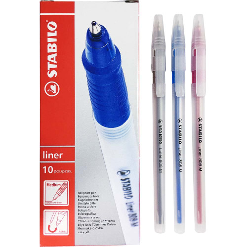 STABILO Liner Ballpoint Pen 808 Medium 10'S