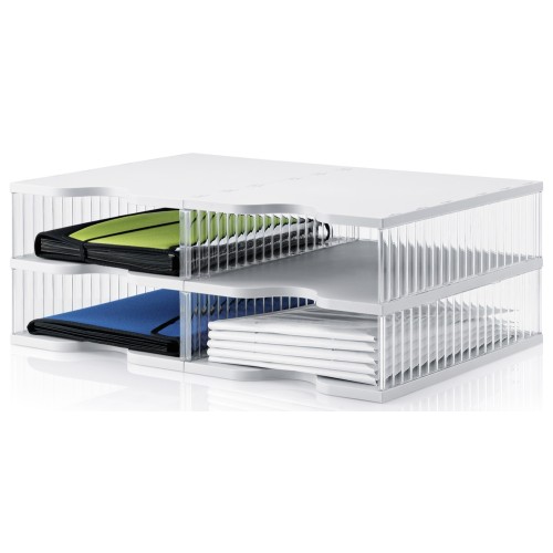 Styropost Duo-Tower Sorting Station 4 Compartments Grey/Clear