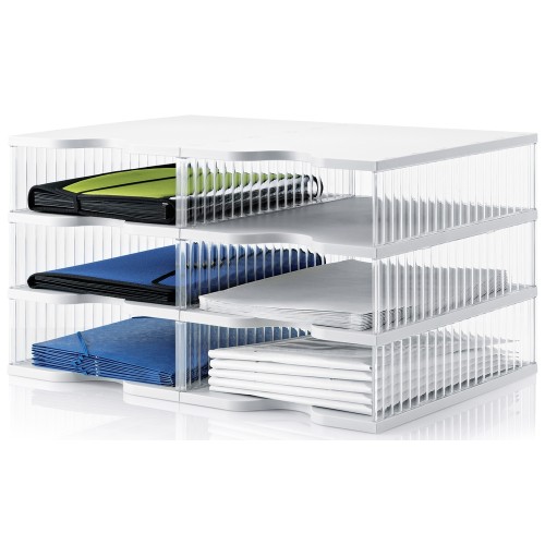 Styropost Duo-Tower Sorting Station 6 Compartments Grey/Clear