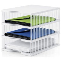 Styropost Uno-Tower Sorting Station 3 Compartments Grey/Clear