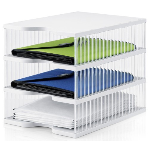 Styropost Uno-Tower Sorting Station 3 Compartments Grey/Clear