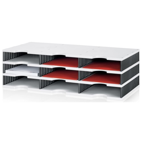 Styrodoc Trio Sorting Station 9 Compartments Grey/Black