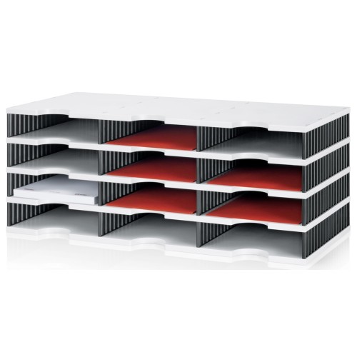 Styrodoc Trio Sorting Station 12 Compartments Grey/Black