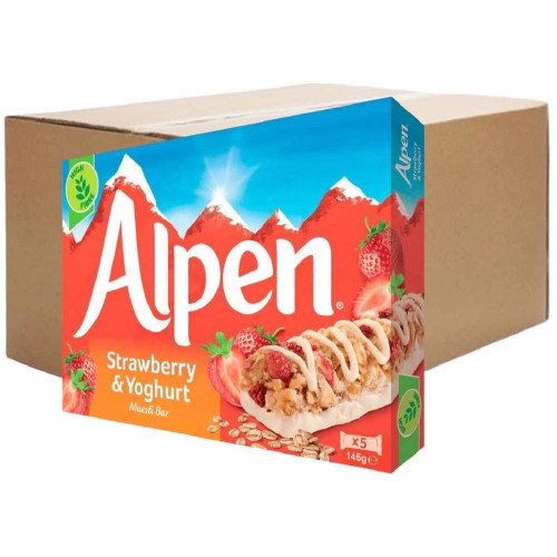 Alpen Strawberry & Yogurt Cereal Bar 5'S 29g (10 Boxes)