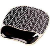 Fellowes Ergonomic Mouse Pad Wrist Rest–Black Chevron