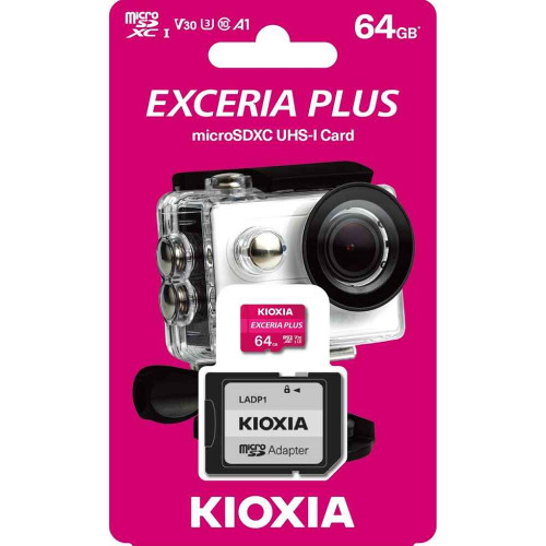 KIOXIA Exceria Plus microSD 4K Card 64GB w/SD Adapter