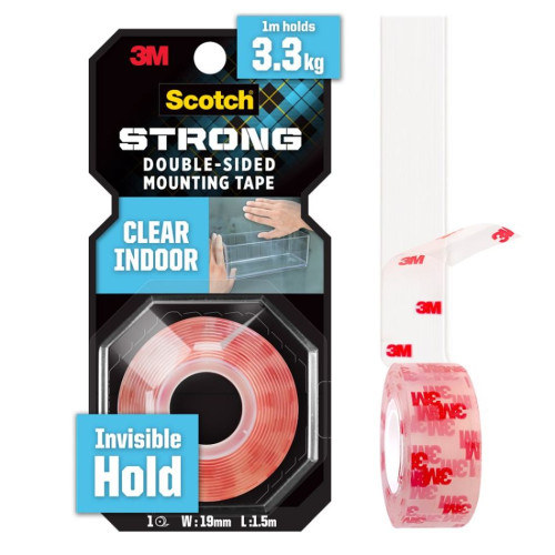 3M Scotch Permanent Mounting Tape (19mm x 1.5m) Clear